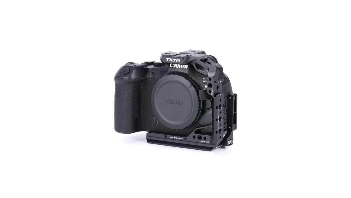 Tilta TA-T45-HCC-B Half Camera Cage – Aluminium, Edelstahl, 1/4"-Gewinde – für Canon R6 Mark II – Schwarz