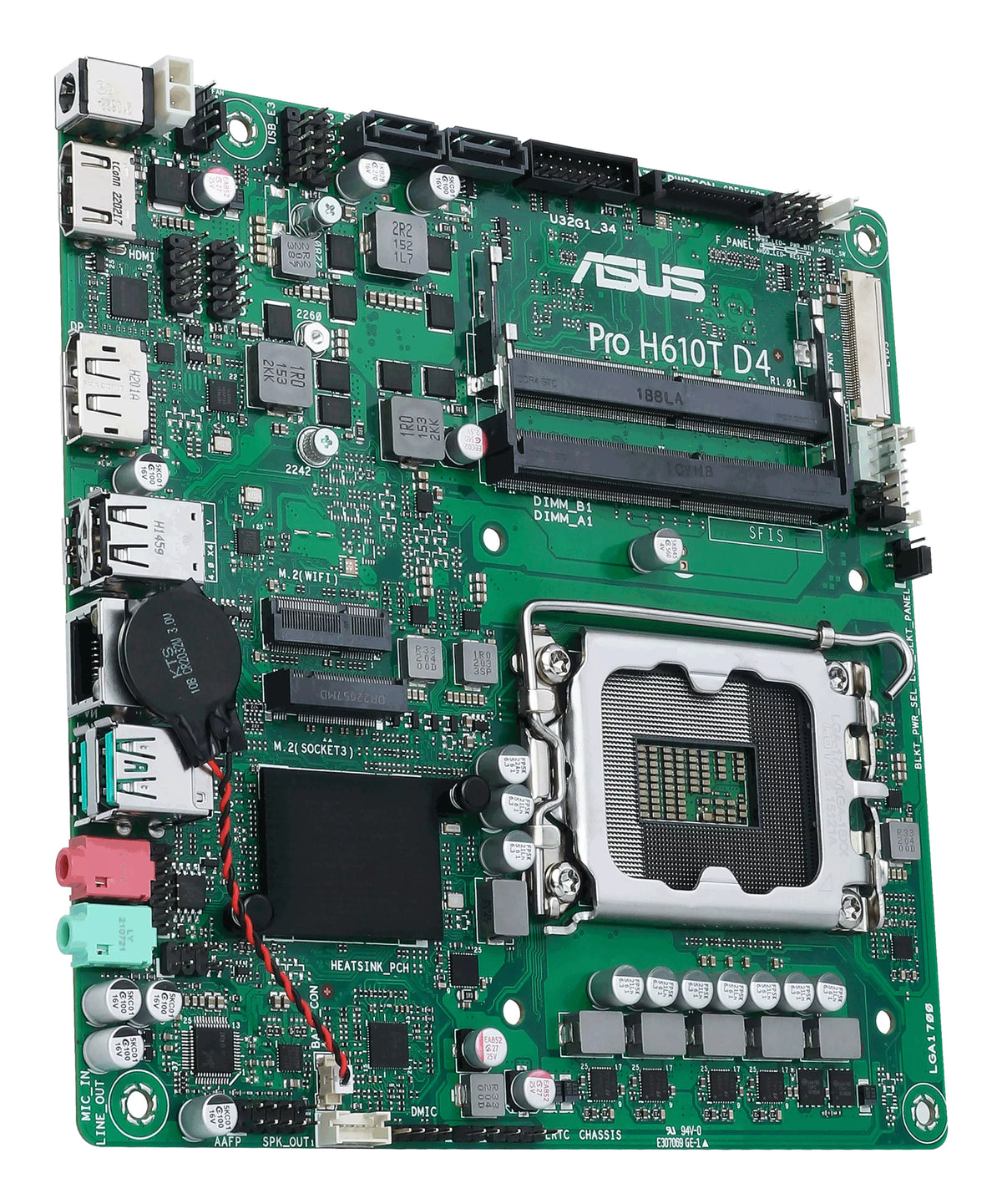 ASUS Pro H610T D4-CSM – Mainboard – LGA 1700, Intel H610, mini ITX, DDR4 SO-DIMM, max. 64 GB