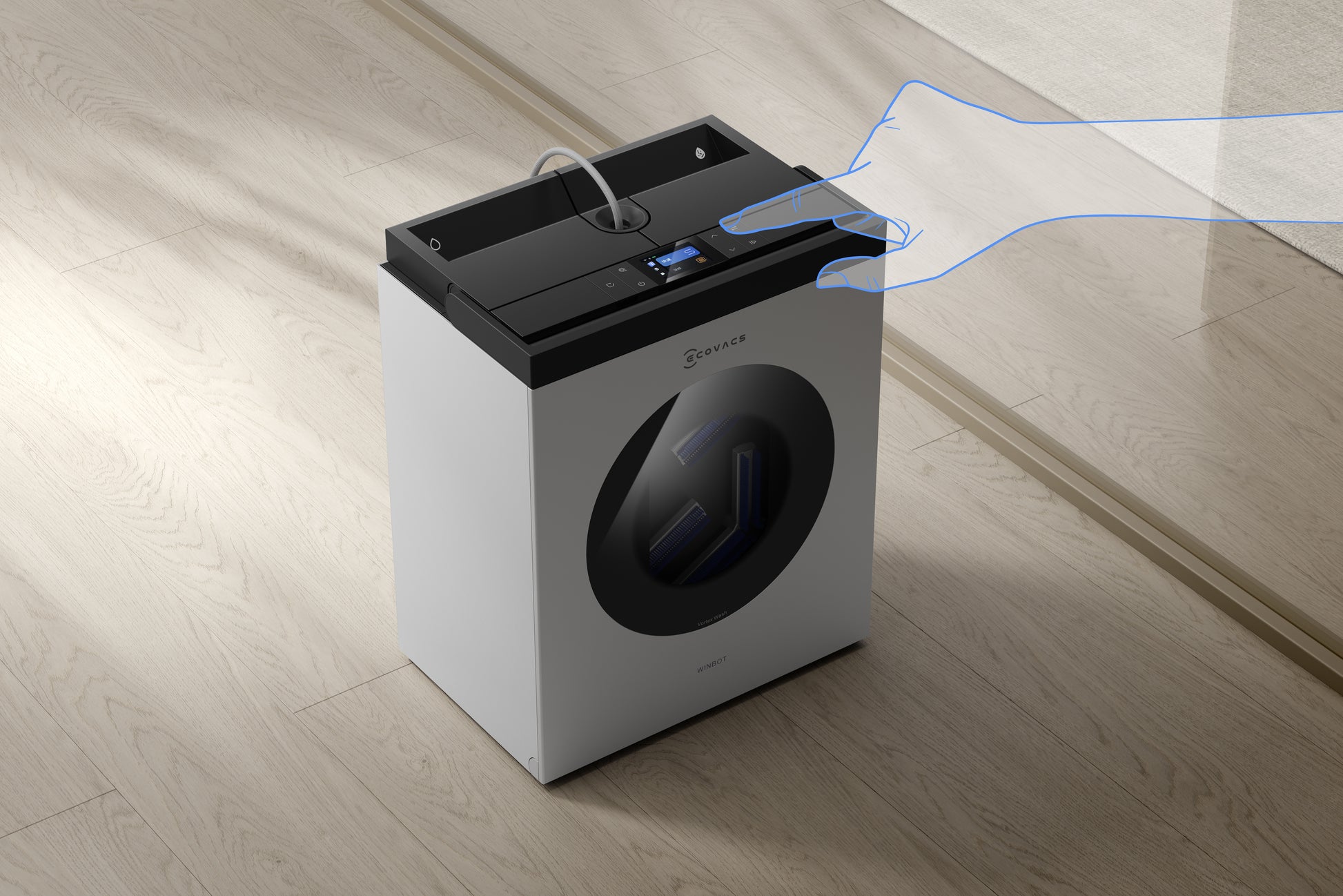 Ecovacs Reinigungsgerät WINBOT W3 OMNI – 110 min Betriebsdauer – Silber, Weiss – 27,0 × 27,0 × 7,6 cm