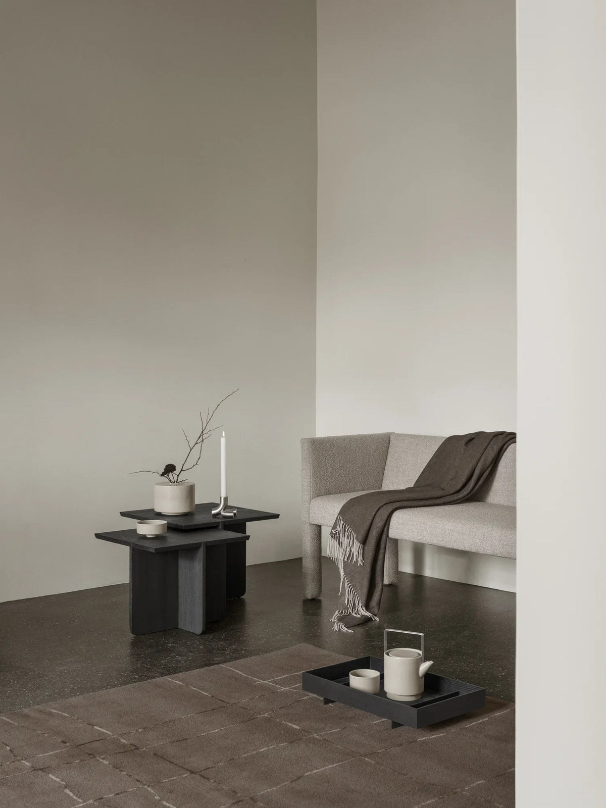 Blomus Teekanne MAKOTO – 1 l, 20,5 × 16,5 × 12,5 cm, Steingut, Beige, mit Teefilter, spülmaschinenfest