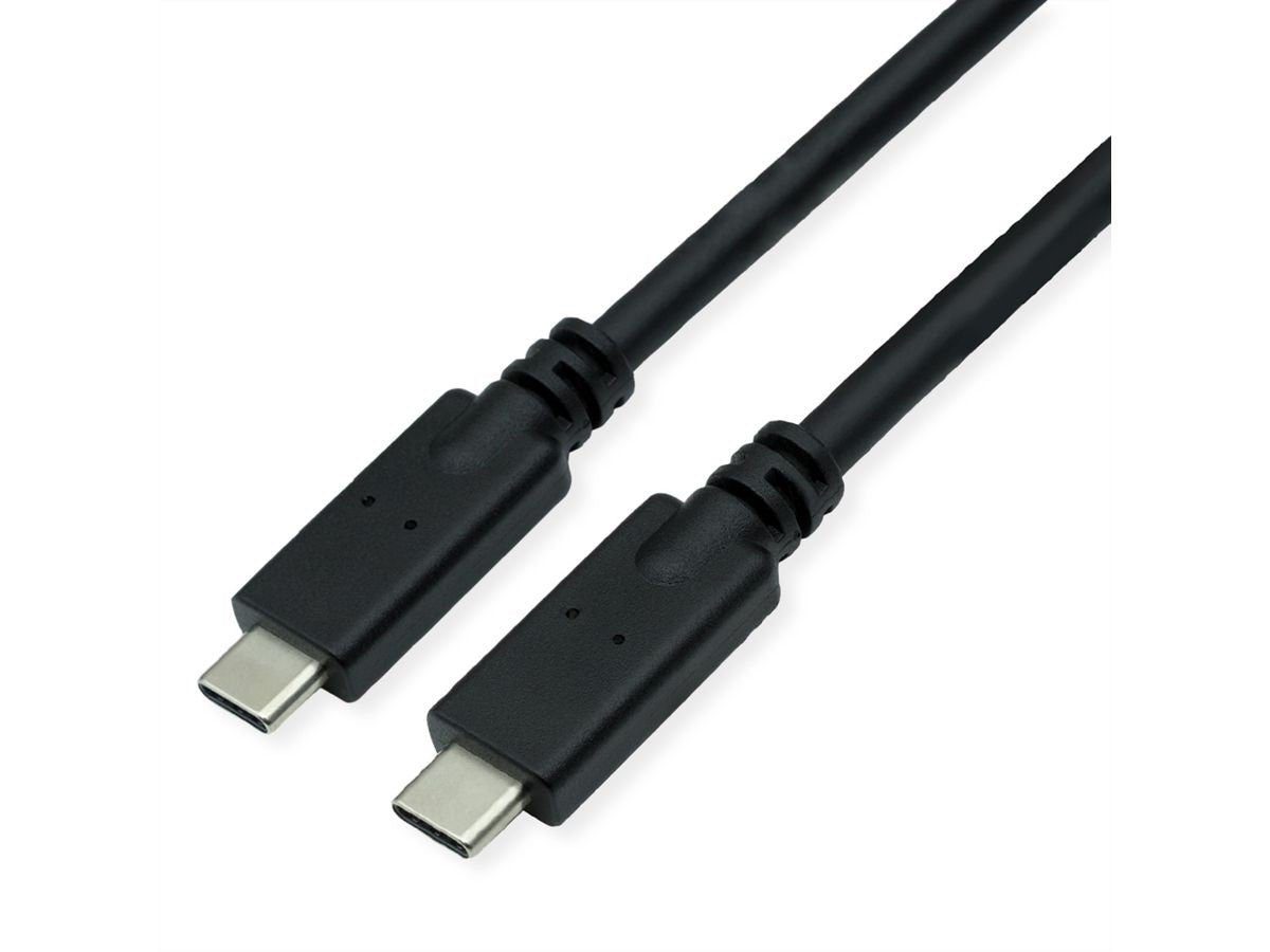 ROLINE USB-Kabel – USB-C auf USB-C – USB 3.2 Gen 2 (10 Gbit/s) – 3 m – PD 100 W – Schwarz