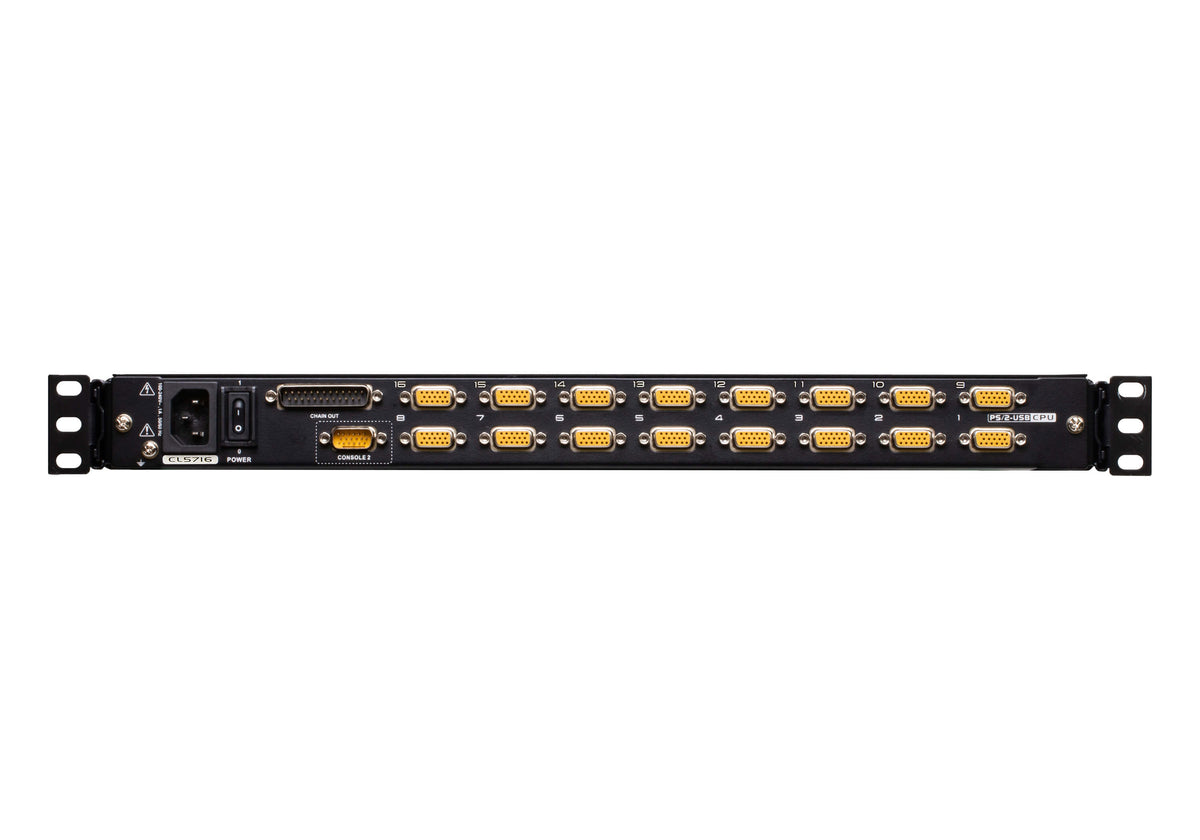 ATEN CL5716MW – 17,3" Rack-LCD-Konsole – 16-Port VGA KVM, 1920 × 1080, UK-Layout – 1U