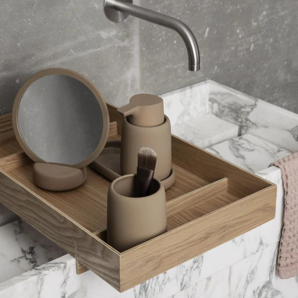 Blomus Zahnbürstenhalter Sono – Keramik, 8,6×8,6×10,7 cm, Beige