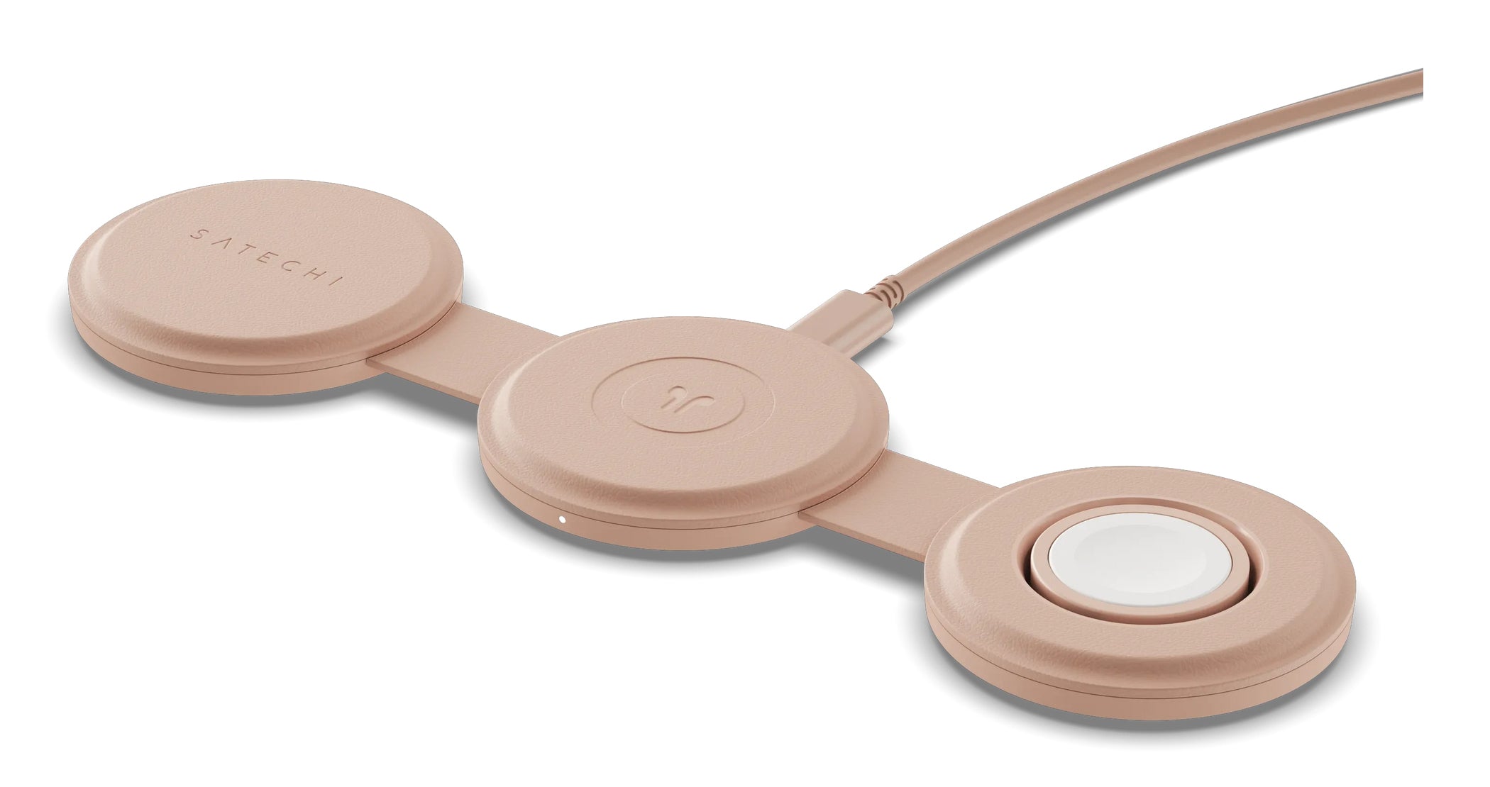 Satechi Onthego – Qi-Ladepad (Qi2) 15 W – für Smartphone, Smartwatch, Kopfhörer – Rose