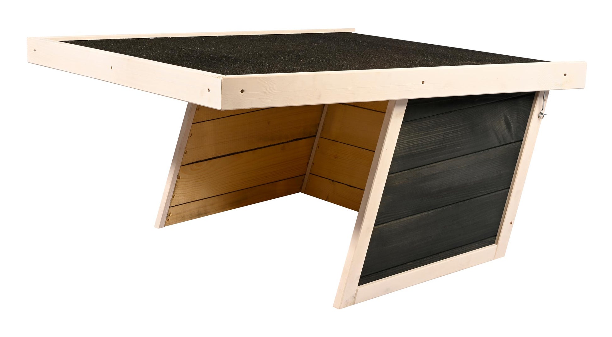 Dobar Mährobotergarage Suburb I Flachdach – 850 × 760 × 480 mm, Pinienholz, Schwarz, für jede Marke