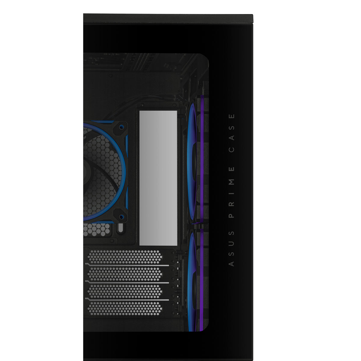 ASUS AP202 PRIME TG – PC-Gehäuse – Mid-Tower – mATX/Mini-ITX, 6× Lüfterplätze, Weiss, Sichtfenster