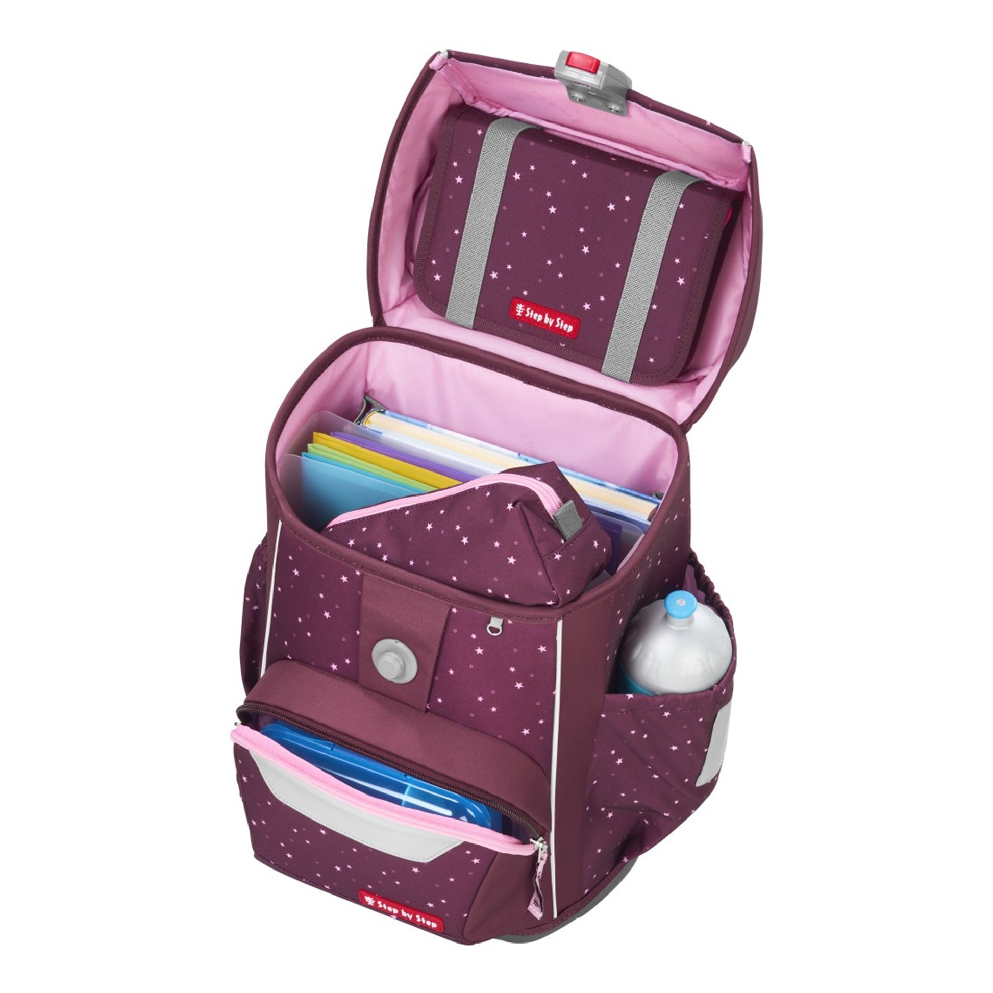 Step by Step Basis Schulrucksack-Set – 4-teilig – Berry Stars