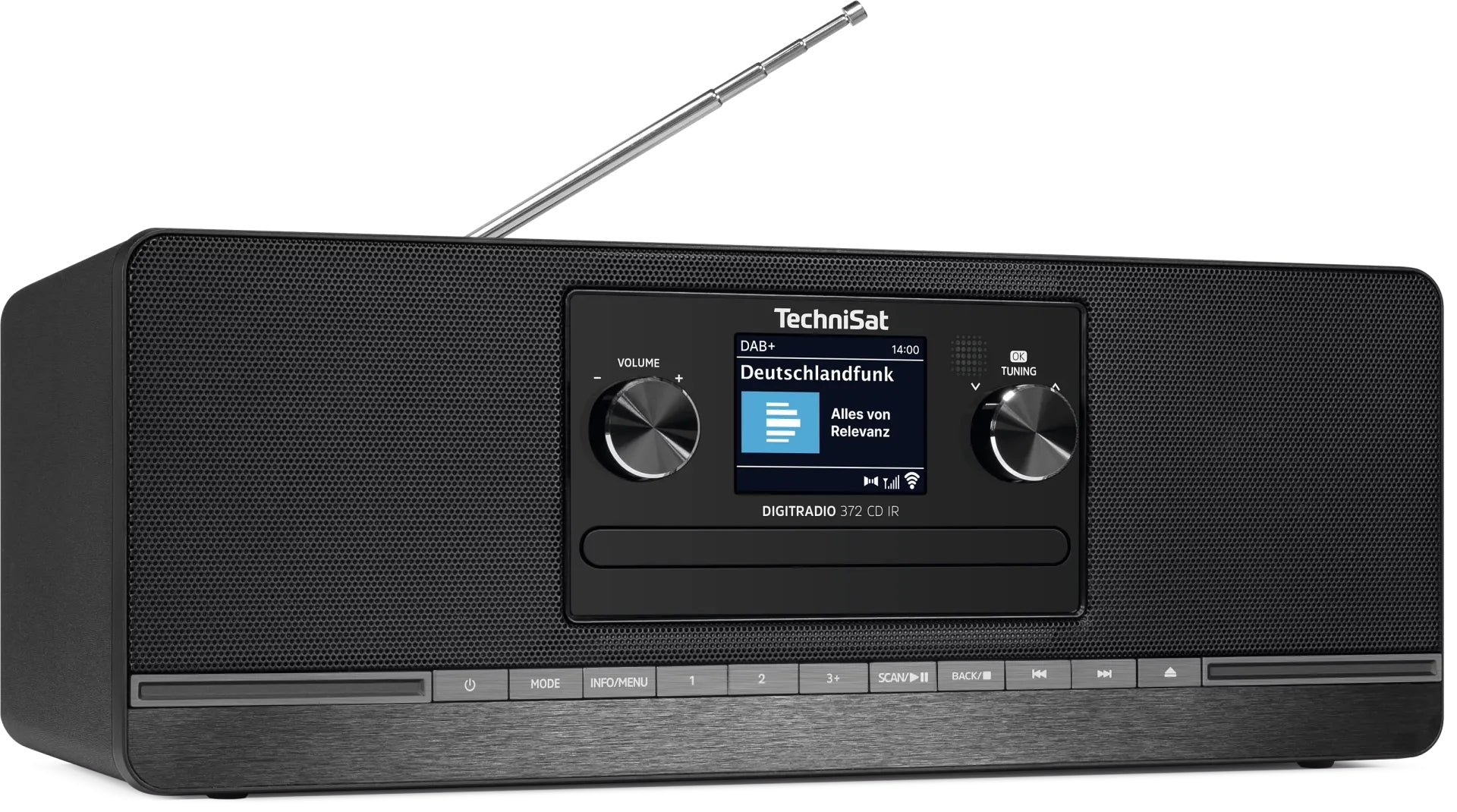 TechniSat DigitRadio 372 CD IR – Internetradio, DAB+/UKW, CD, Bluetooth, WLAN – Schwarz