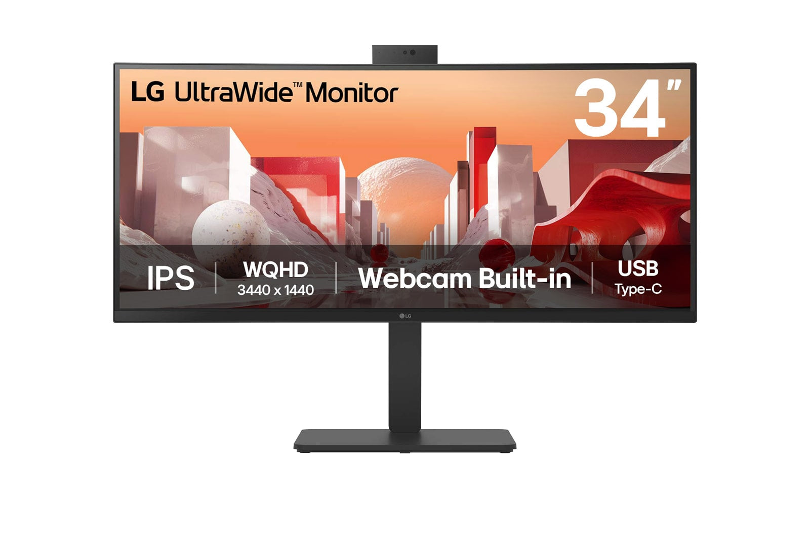LG 34BA85QE-B – 34" Curved 3800R, 3440 × 1440 (UWQHD), IPS, USB-C 90 W, Webcam, KVM, LAN