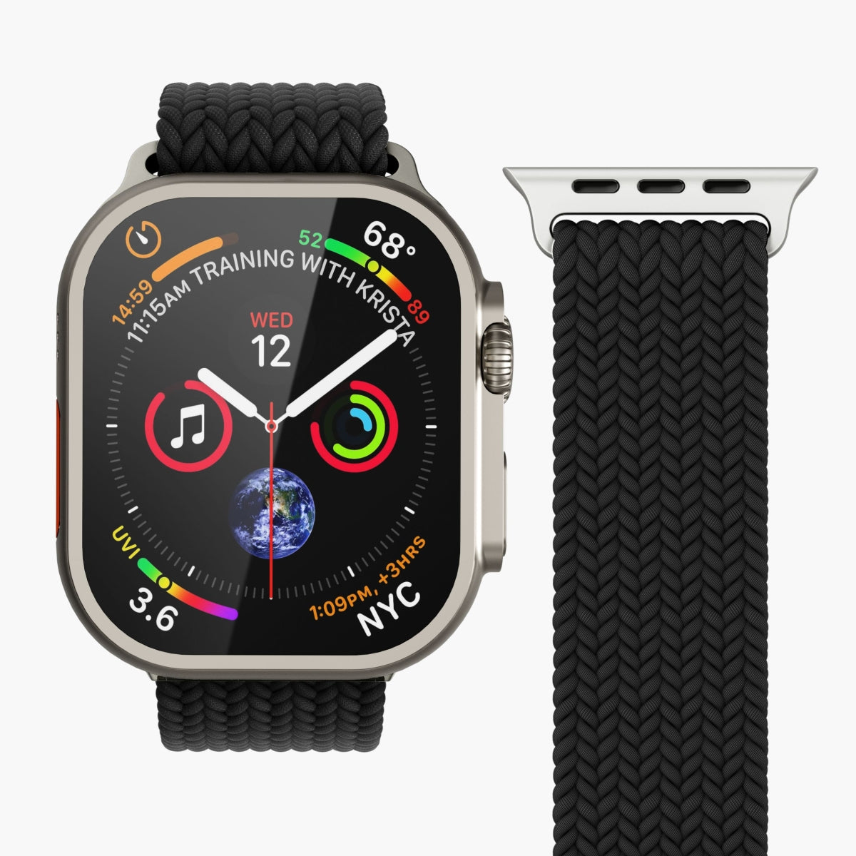 Vonmählen Woven Loop – Armband – für Apple Watch (diverse Grössen), Schwarz, Nylon