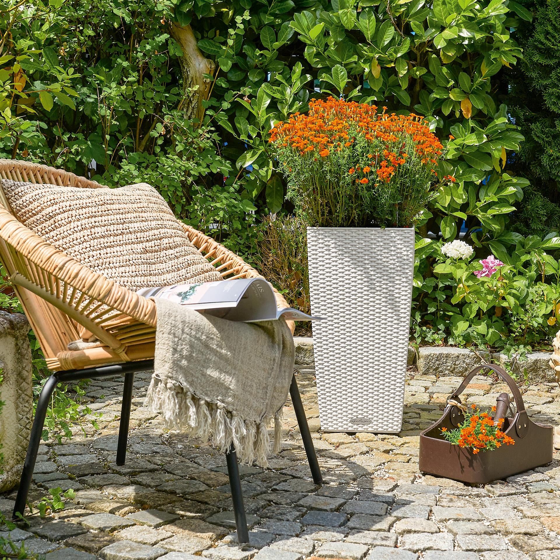 LECHUZA Pflanzgefäss – 31 l, 39,5 × 75,5 × 39,5 cm – Kunststoff, Graphit