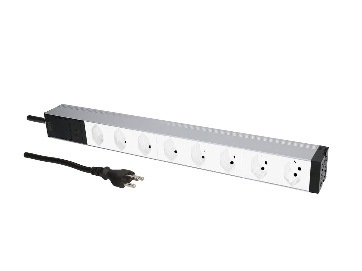 Max Hauri AG Max Hauri Rack-PDU – 1U, 8× T13, T12, 230 V/10 A, Überstromschutz, 3 m
