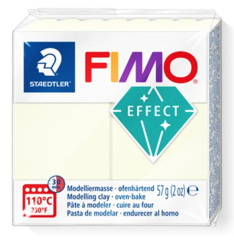 Staedtler Modelliermasse, Soft (ofenhärtend, 110 °C, 30 min), Weiss, Nachtleuchtend, 57 g, 8 Stk.