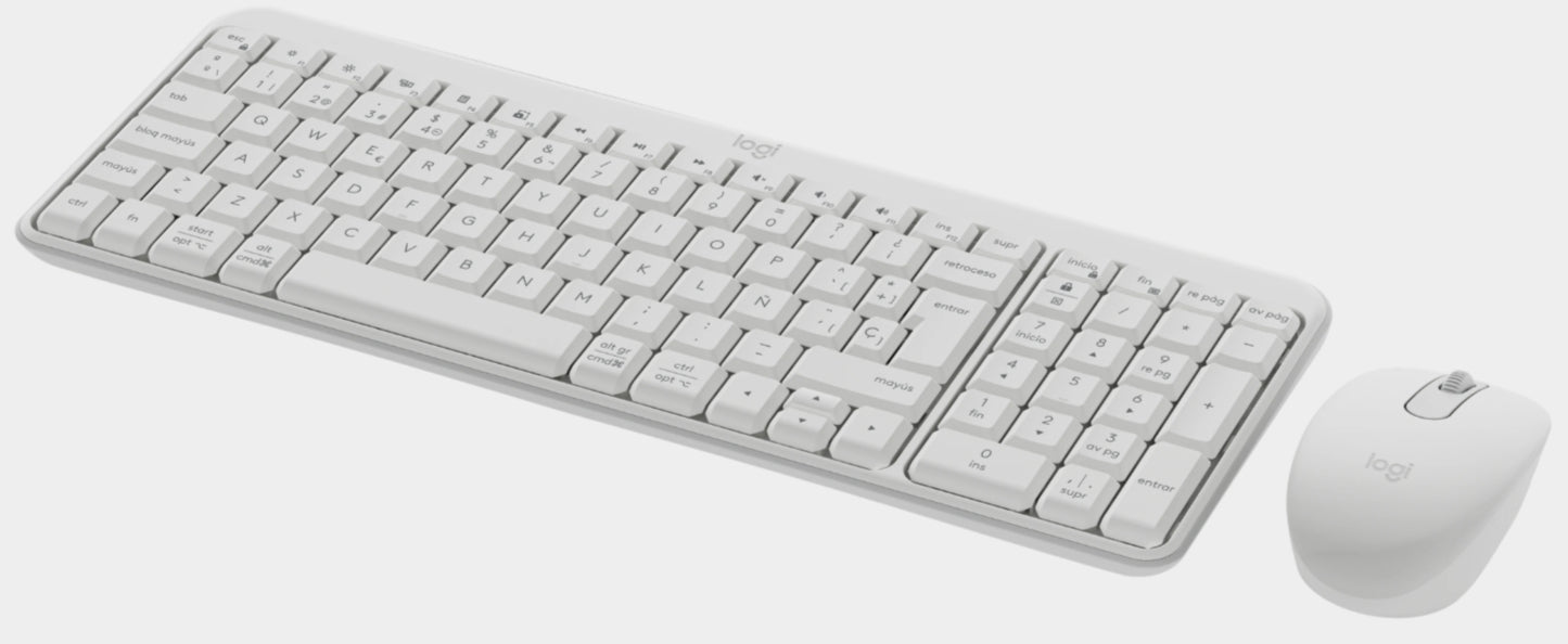 Logitech MK250 – Tastatur- und Maus-Set – Bluetooth & 2,4 GHz – QWERTY (ES) – Weiss