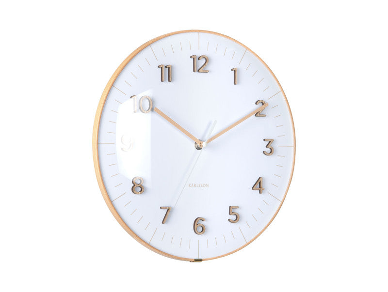 Karlsson Esencia Dome Wanduhr – Analog, Ø 30 cm, Weiss