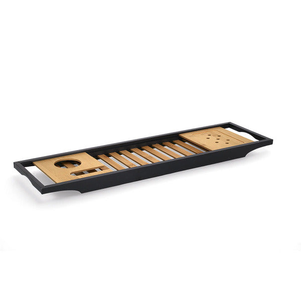 Zeller Present Aufbewahrungsbox (Bad) – Bambus/MDF, 20×70×3,5 cm, Schwarz/Natur