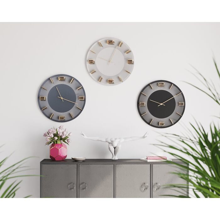 KARE Design Wanduhr Leonardo – Ø 49 cm, schwarz, Kunststoff