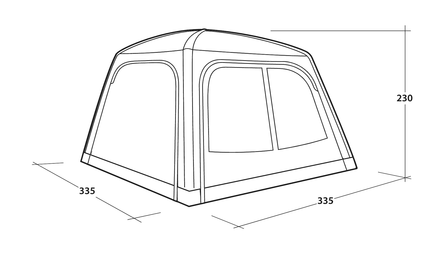 Outwell Stellwand Vail Air Shelter – 3350 × 2300 mm, Polyester, grau