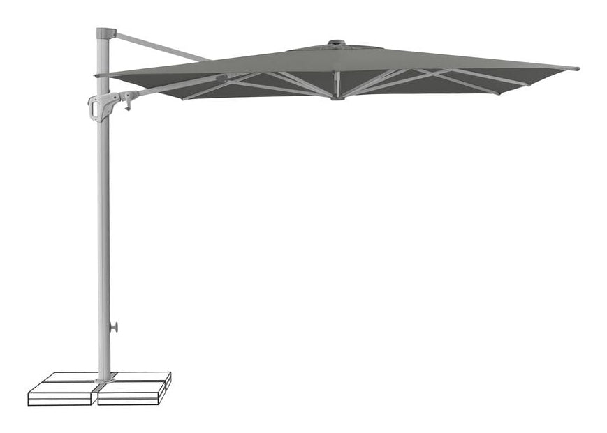 Suncomfort by Glatz Familyflex – Terrassenschirm, 25 × 25 × 24,7 cm, Aluminium – Steingrau