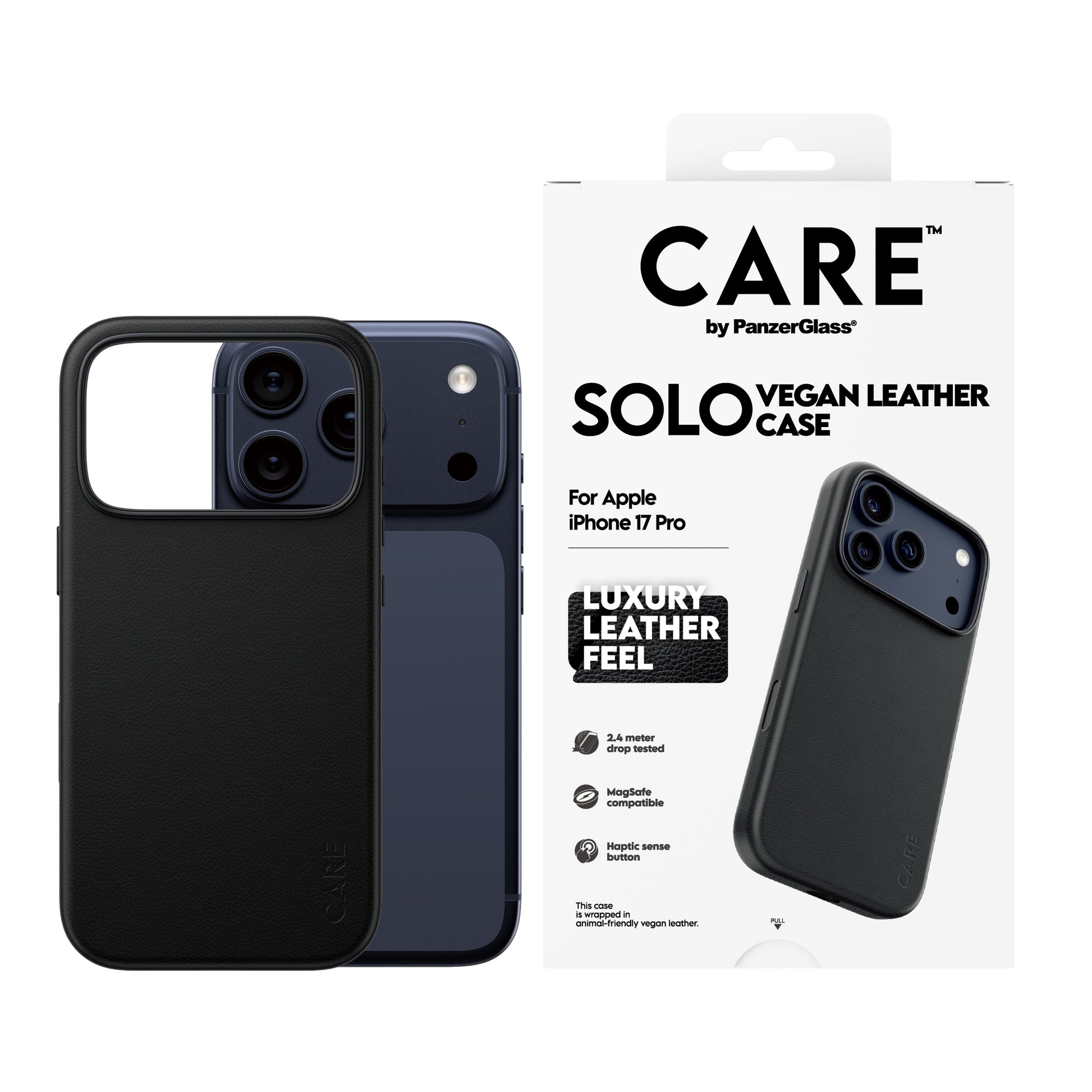 PanzerGlass CARE Solo – Backcover – für Apple iPhone 17 Pro, PC, Schwarz