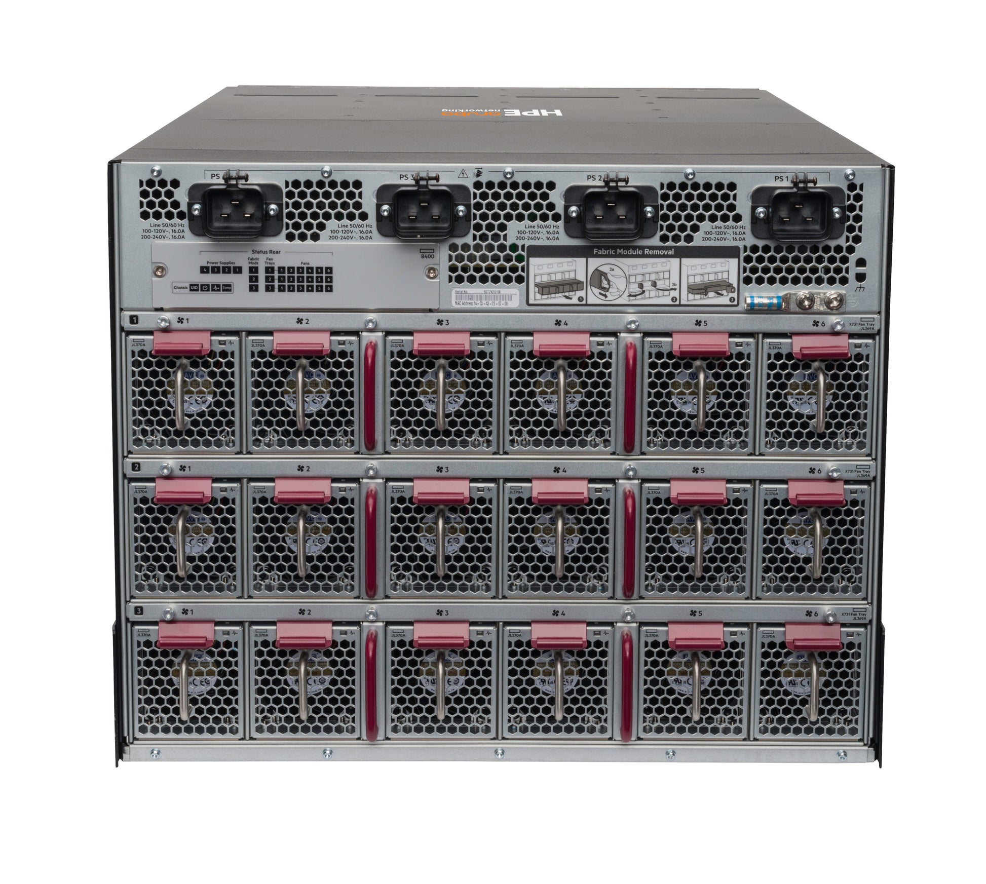 HPE Aruba CX 8400 – Basis-Chassis-Bundle X462 – 8U, Aktiv, 442×711×351 mm, 52,8 kg