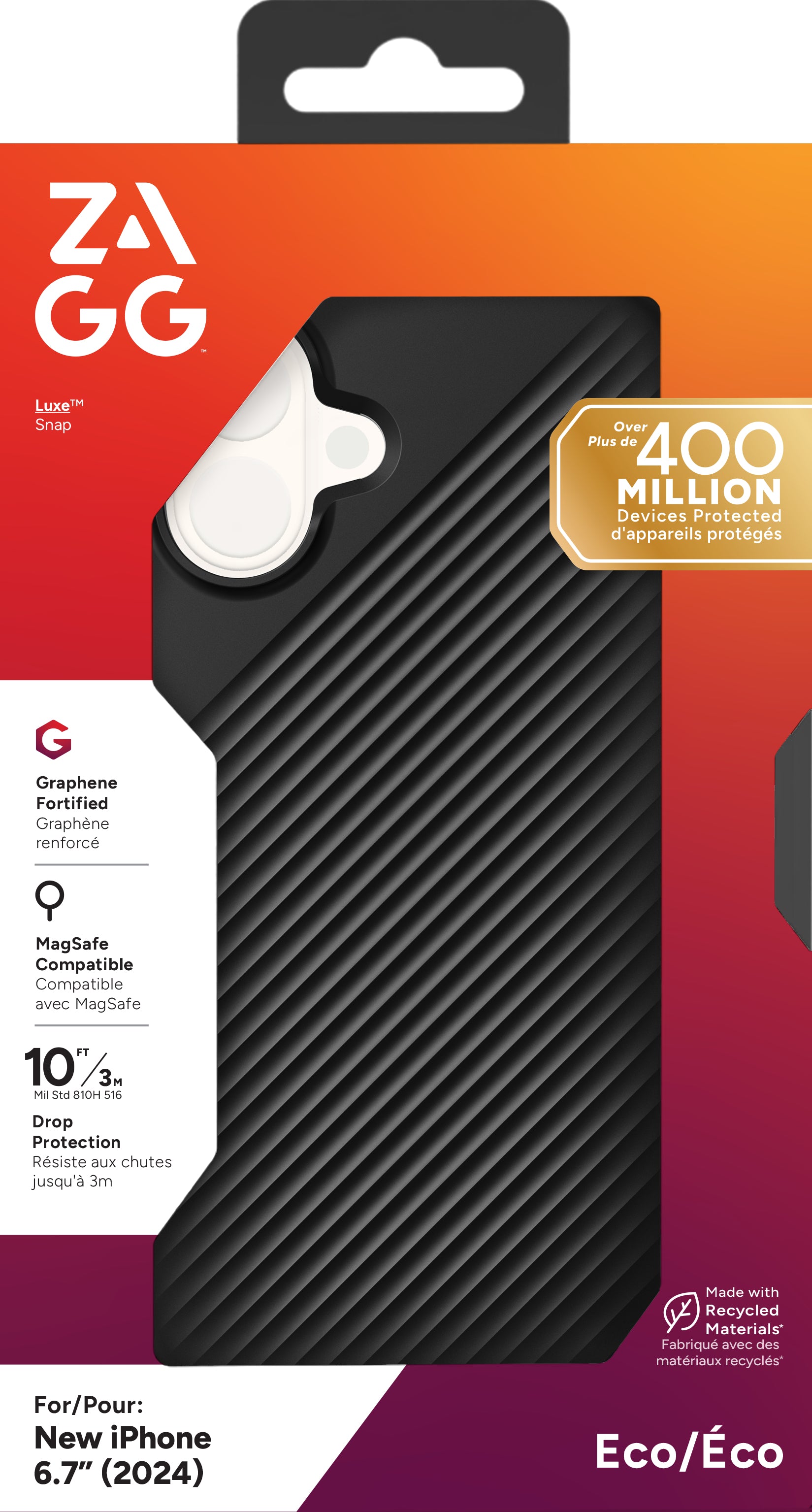 ZAGG Backcover Luxe Snap – für Apple iPhone 16 Plus – schwarz