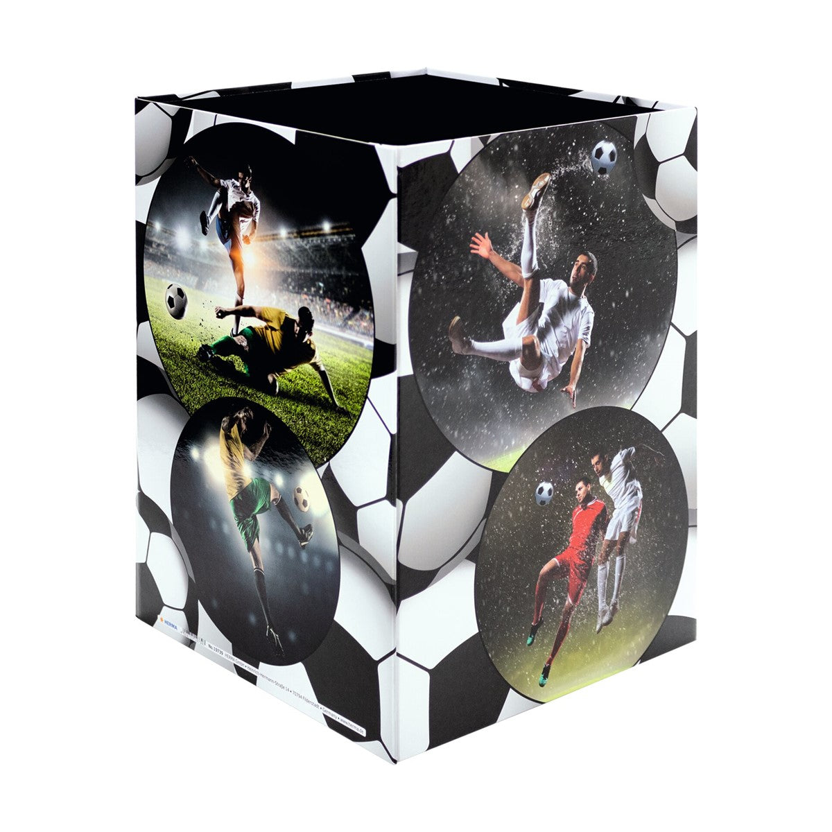 HERMA Papierkorb Fussball – 22 × 23 × 31,5 cm – Karton, rechteckig