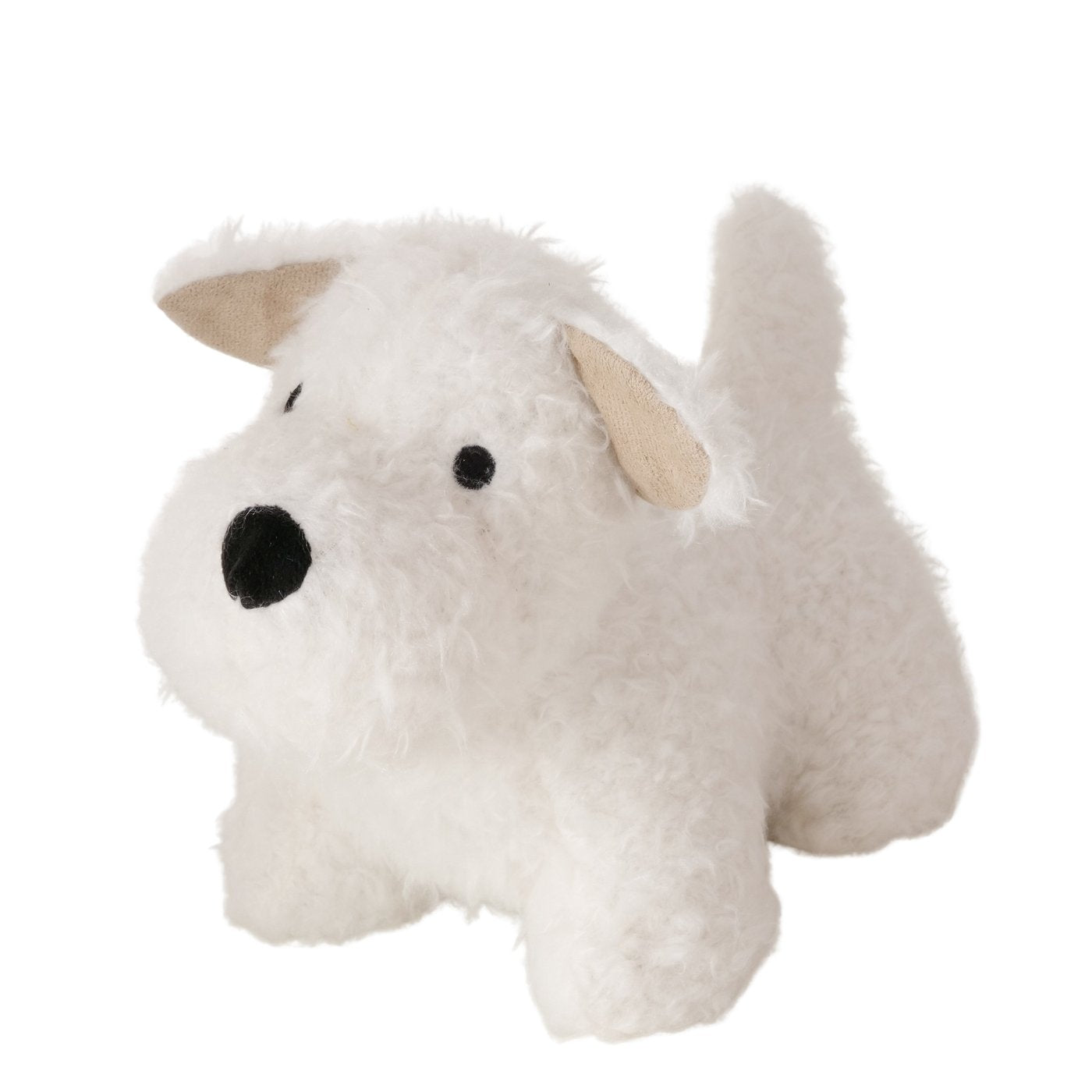Boltze Türstopper 13 × 27 × 17 cm, Plüsch/Polyester/Sand, Weiss, freistehend