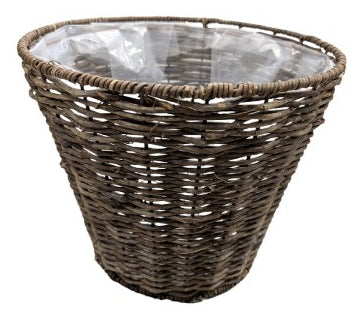 CHALET Korb-Pflanzer – Ø 29 × 24 cm – Rattan, braun