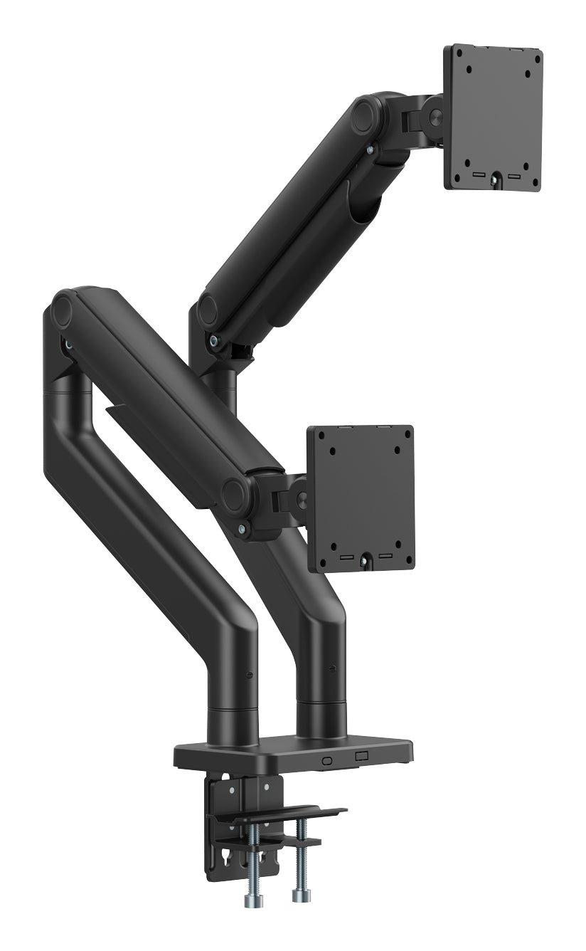 Digitus Monitorarm Tischhalterung – Klemme/Durchführung – 2 Monitore – bis 45" – VESA 75×75/100×100 mm