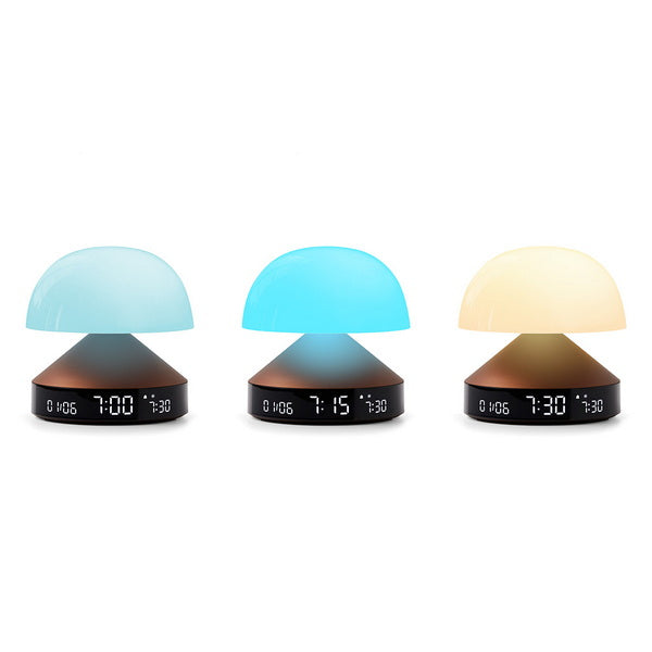 Lexon Lichtwecker Mina Sunrise – digital – 11,0 × 11,0 cm, bronze, Aluminium, USB, 5 Wecktöne