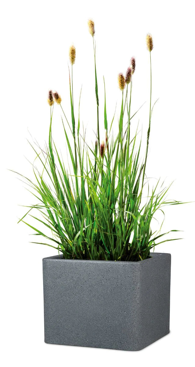 Scheurich Topfpflanzer – 29 × 29 × 23 cm – Kunststoff, schwarz/granit