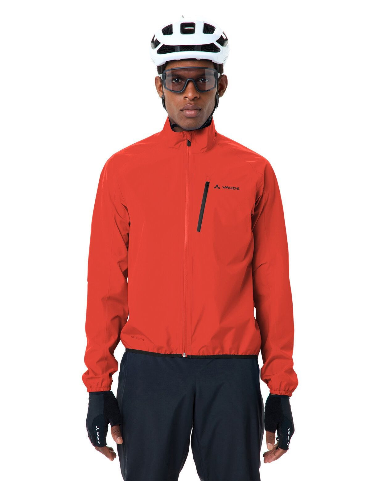 VAUDE Regenjacke – XXL – Rot, Polyester (recycelt), PU-Membran, wasserfest, reflektierend