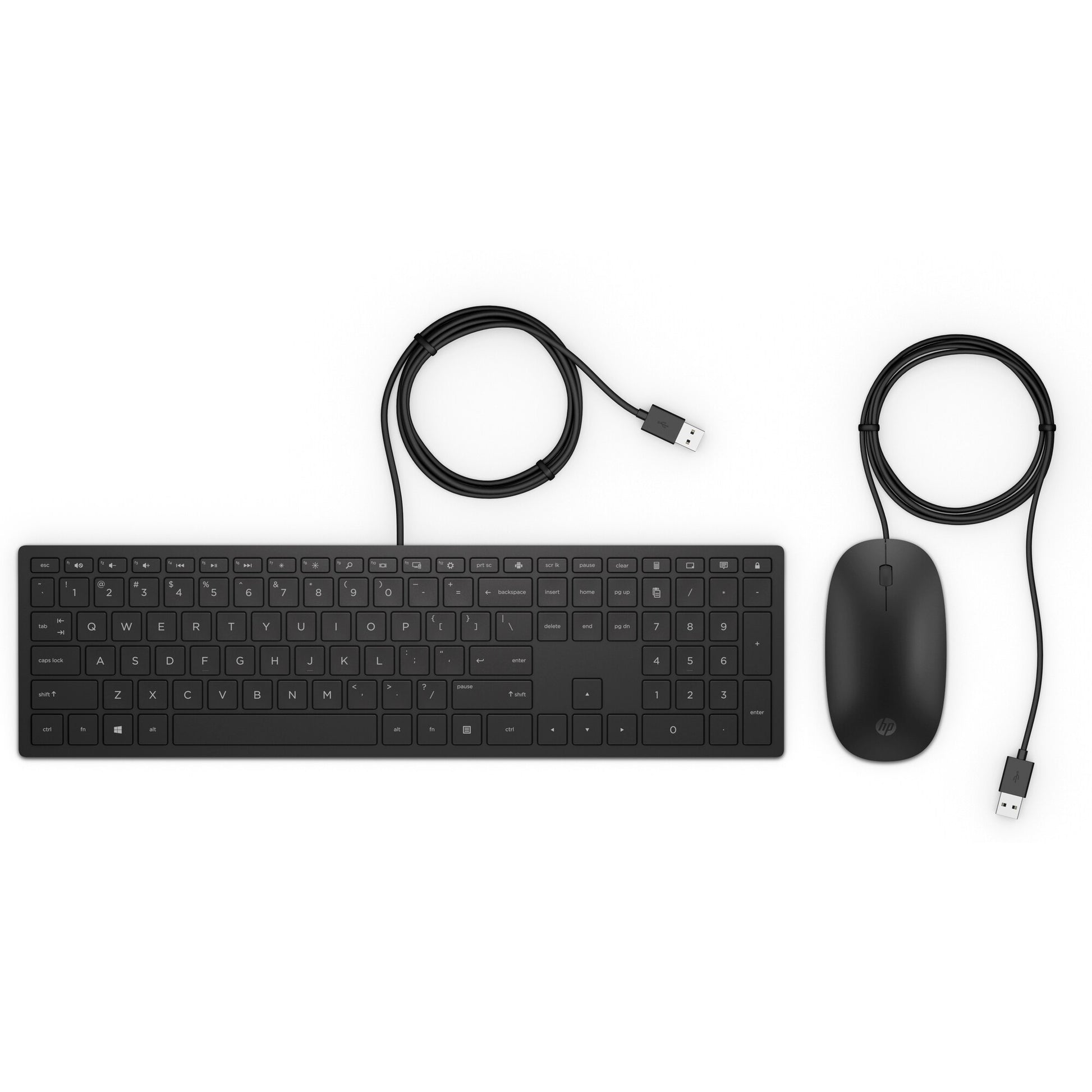 HP Wired Combo 400 – Tastatur- und Maus-Set – kabelgebunden, USB – QWERTY (Nordisch) – Schwarz