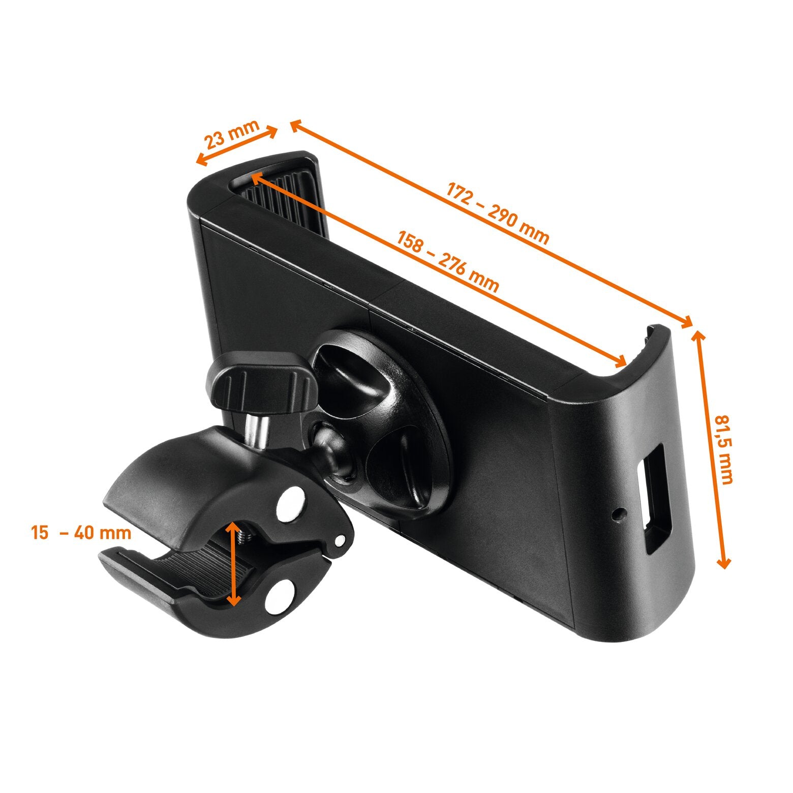 Durable Tablet-Tischhalterung – für 7,0–13,0″, verstellbar 160–275 mm, 360° drehbar – Schwarz