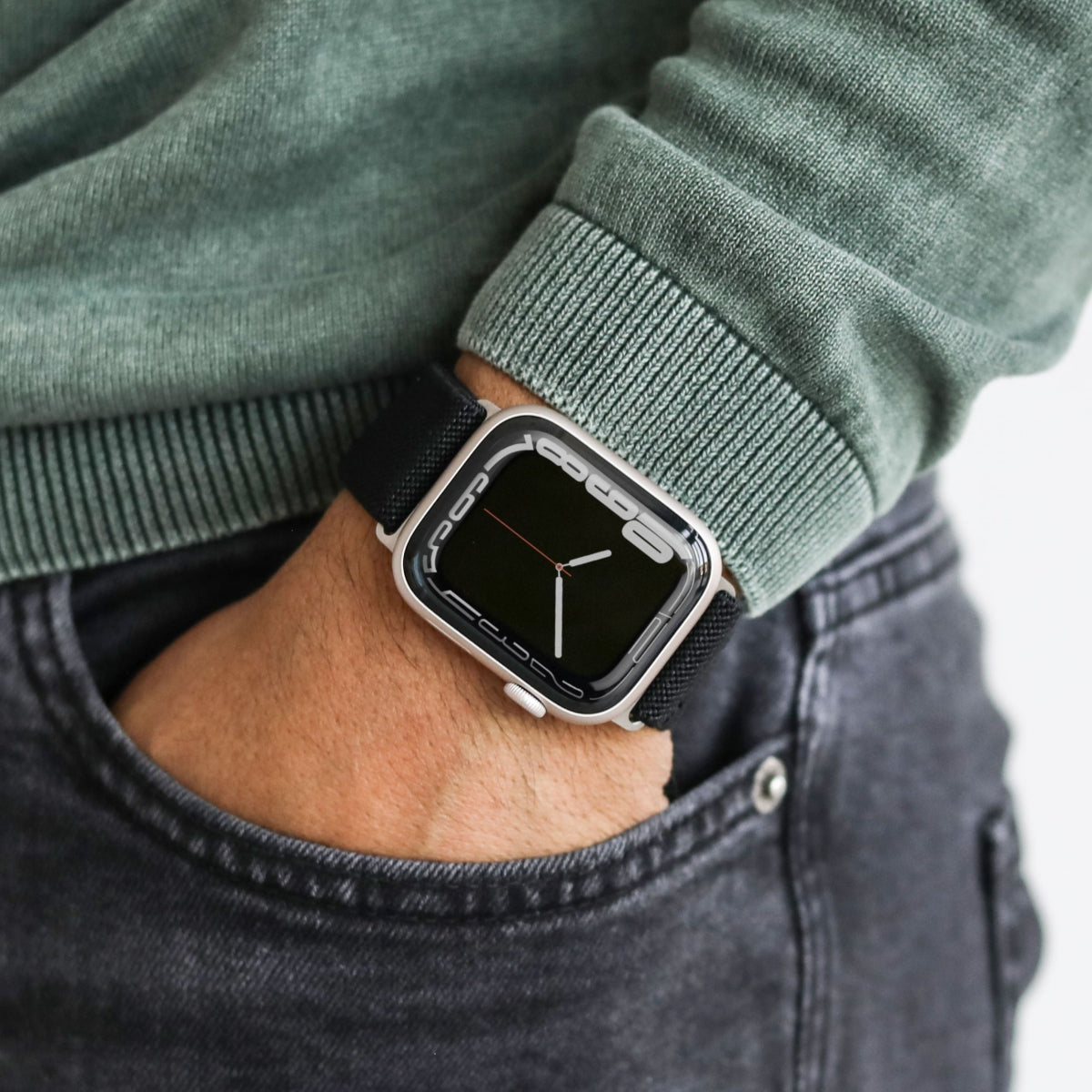 Vonmählen Classic Nylon Loop – Schwarz, für Apple Watch