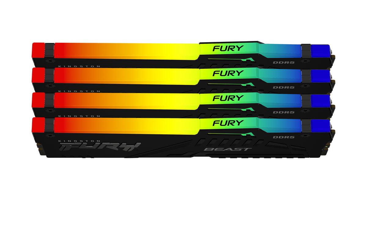 Kingston Technology Kingston FURY Beast – Arbeitsspeicher – 64 GB (4×16 GB), DDR5 5600 MT/s, CL40, DIMM, RGB, XMP