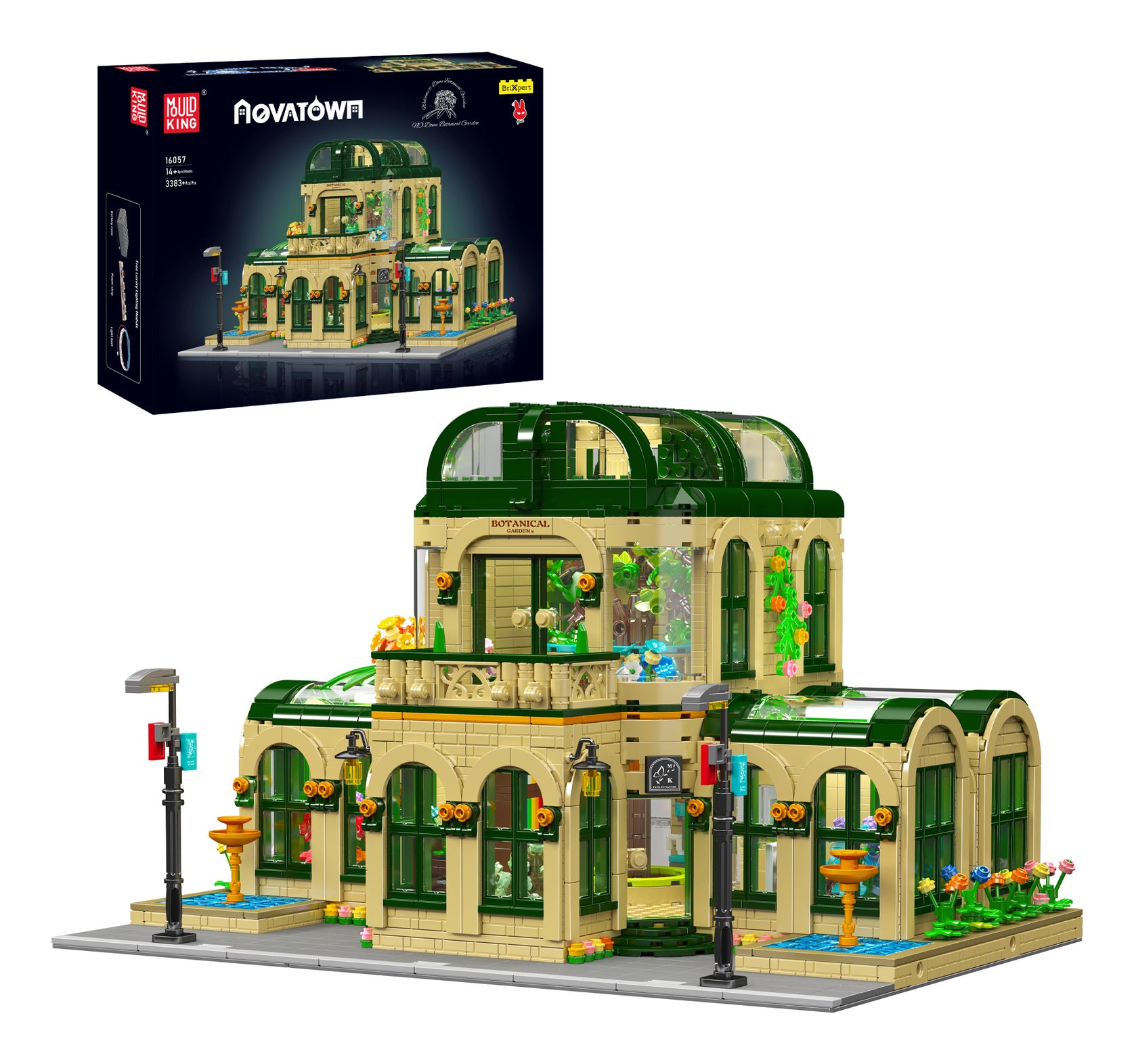 Mould King 3D Puzzle Botanischer Garten – 3383 Teile – Kunststoff – mit Beleuchtung – ab 14 J.
