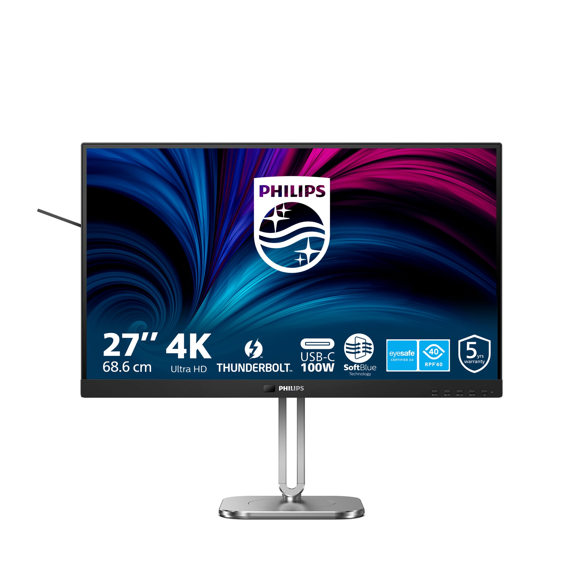 Philips 27B2U6903/000 – Monitor, 27", 3840 × 2160 (UHD 4K), IPS, 60 Hz, 350 cd/m², VESA 100 × 100, Schwarz