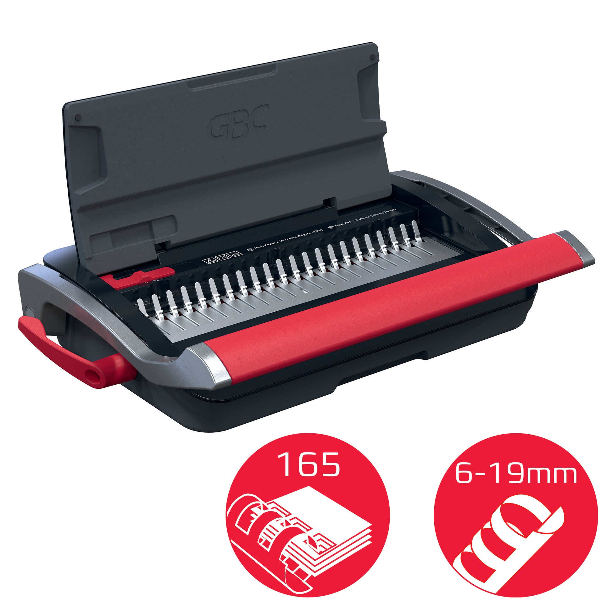GBC CombBind CB15 Stanz- und Bindemaschine – Plastikbindung, für 21-Loch, A4, bis 15 Blatt