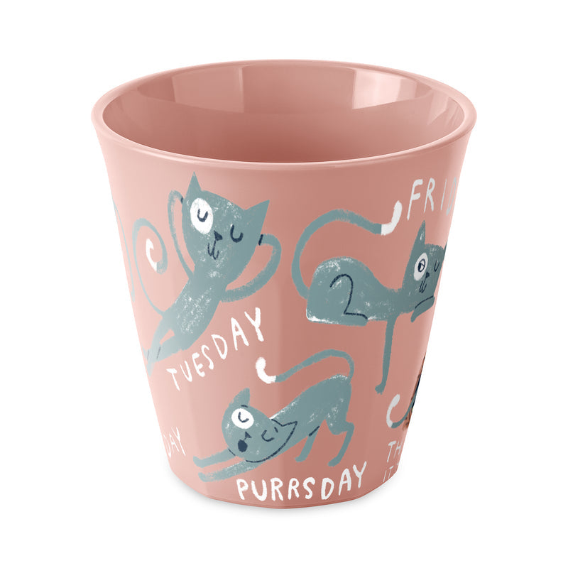 Koziol Becher Nora M Purrs Sunday – 300 ml, Ø 8,9 cm, Kunststoff, Rosa, BPA-frei