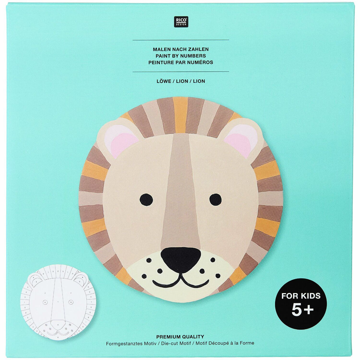 Rico Design Malen-nach-Zahlen-Set – Löwe – 26 × 37 cm – ab 3 Jahren