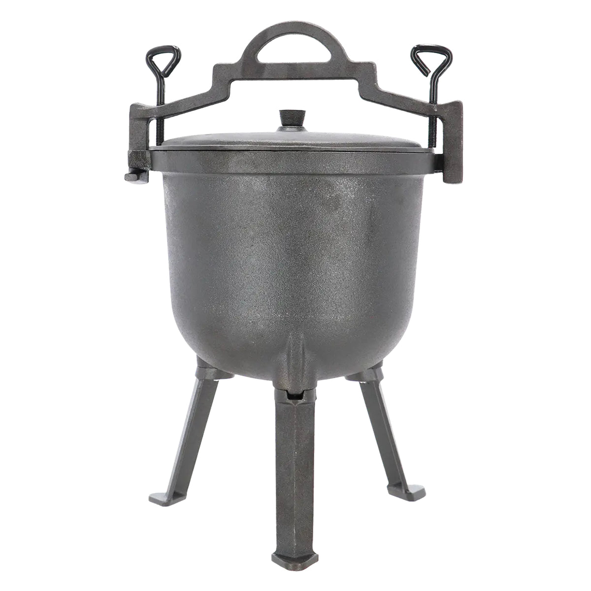 Esschert Design Kochtopf FF648 – 6,8 l, Gusseisen, für Feuer, Grillrost – Schwarz