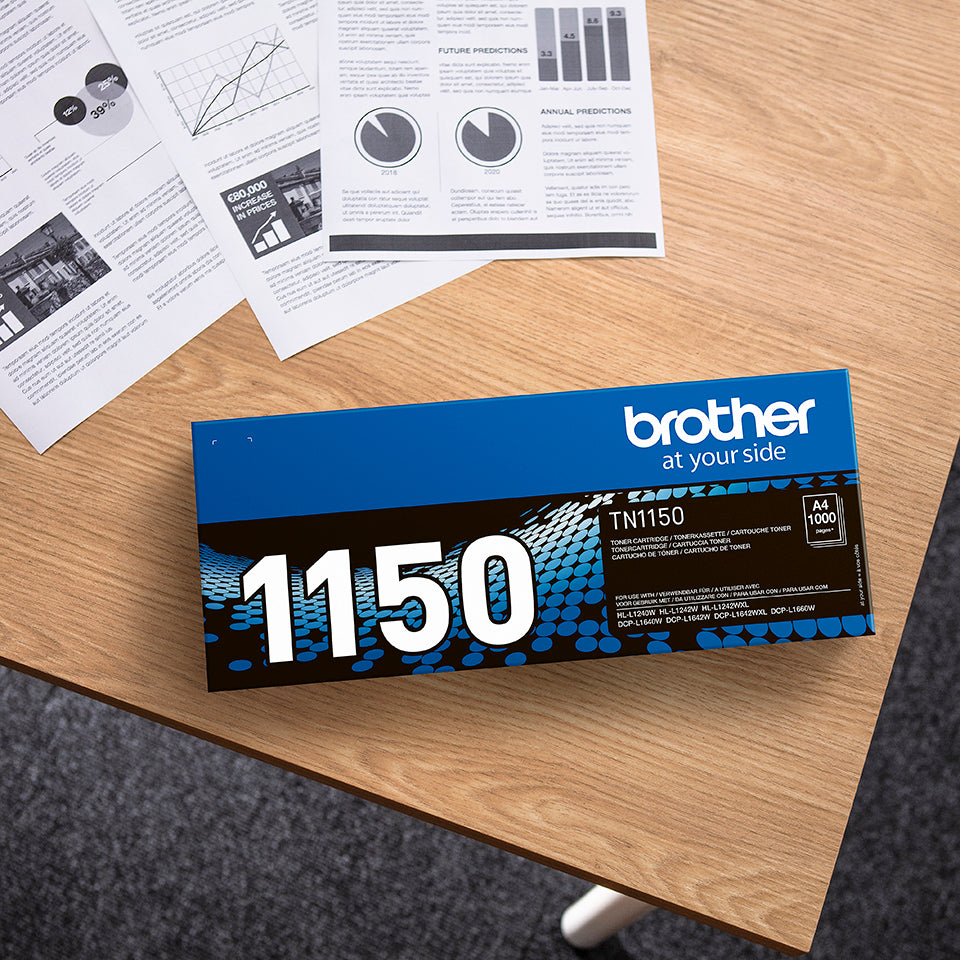 Brother TN-1150 Schwarz Toner – Original – 1'000 Seiten – für Brother DCP-L1640W/DCP-L1642W/DCP-L1660W u. a.