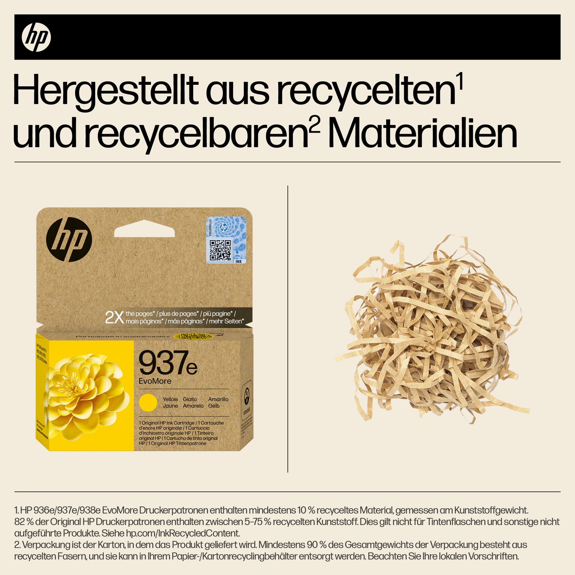HP 937eXL Gelbe Tintenpatrone (Original) – 1'650 Seiten – für HP 937e