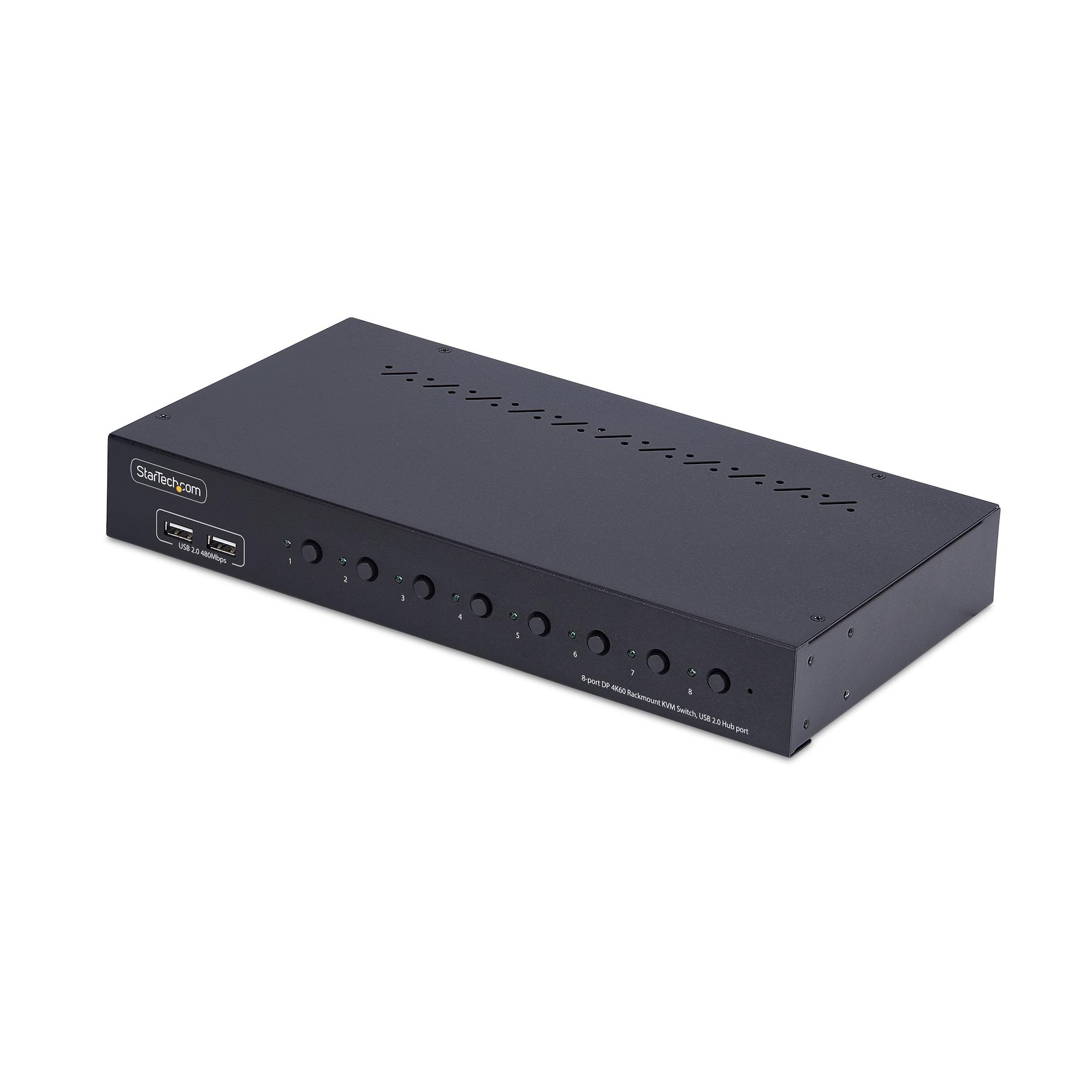 StarTech.com 8-Port DP KVM-Switch – 4K/60 Hz, USB 2.0-Hub, Audio, 1U Rack