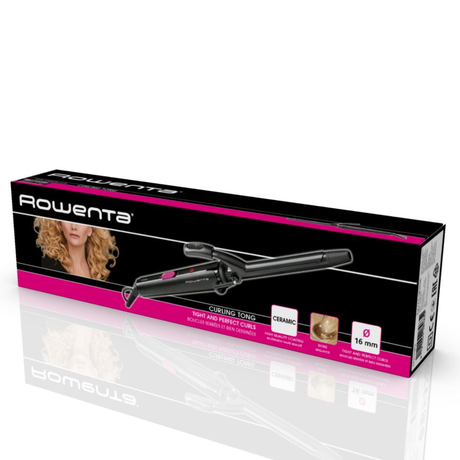 Rowenta Lockenstab CF2119 – Keramik, 180 °C, für trockenes und nasses Haar, 1,8 m Kabel, schwarz