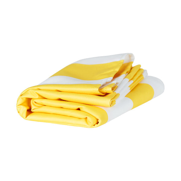 Dock & Bay Badetuch CABANA – 90×160 cm, Polyester/Polyamid, Gelb, Weiss