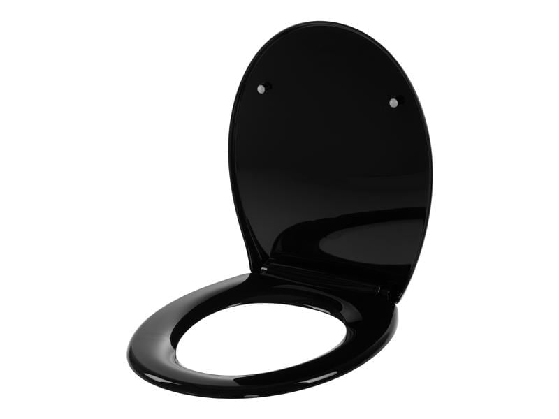 COCON F01450 – Toilettensitz – Polypropylen, schwarz, mit Absenkautomatik, mit Deckel, 37,1 × 44,4 × 4,8 cm