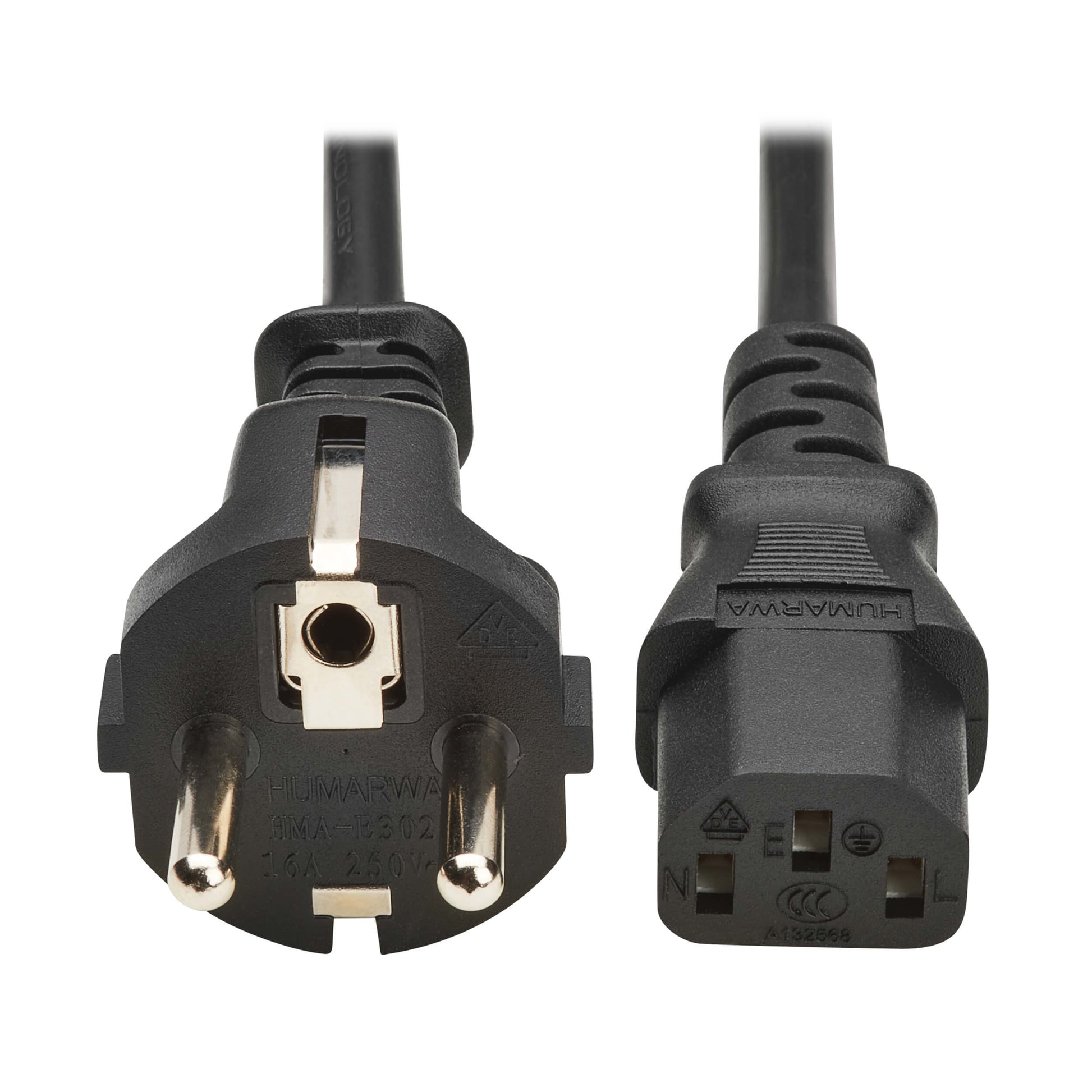 Eaton Netzkabel, IEC C13 auf Schuko (Typ F), H05VV-F, 250 V, 10 A, 3 m, Schwarz